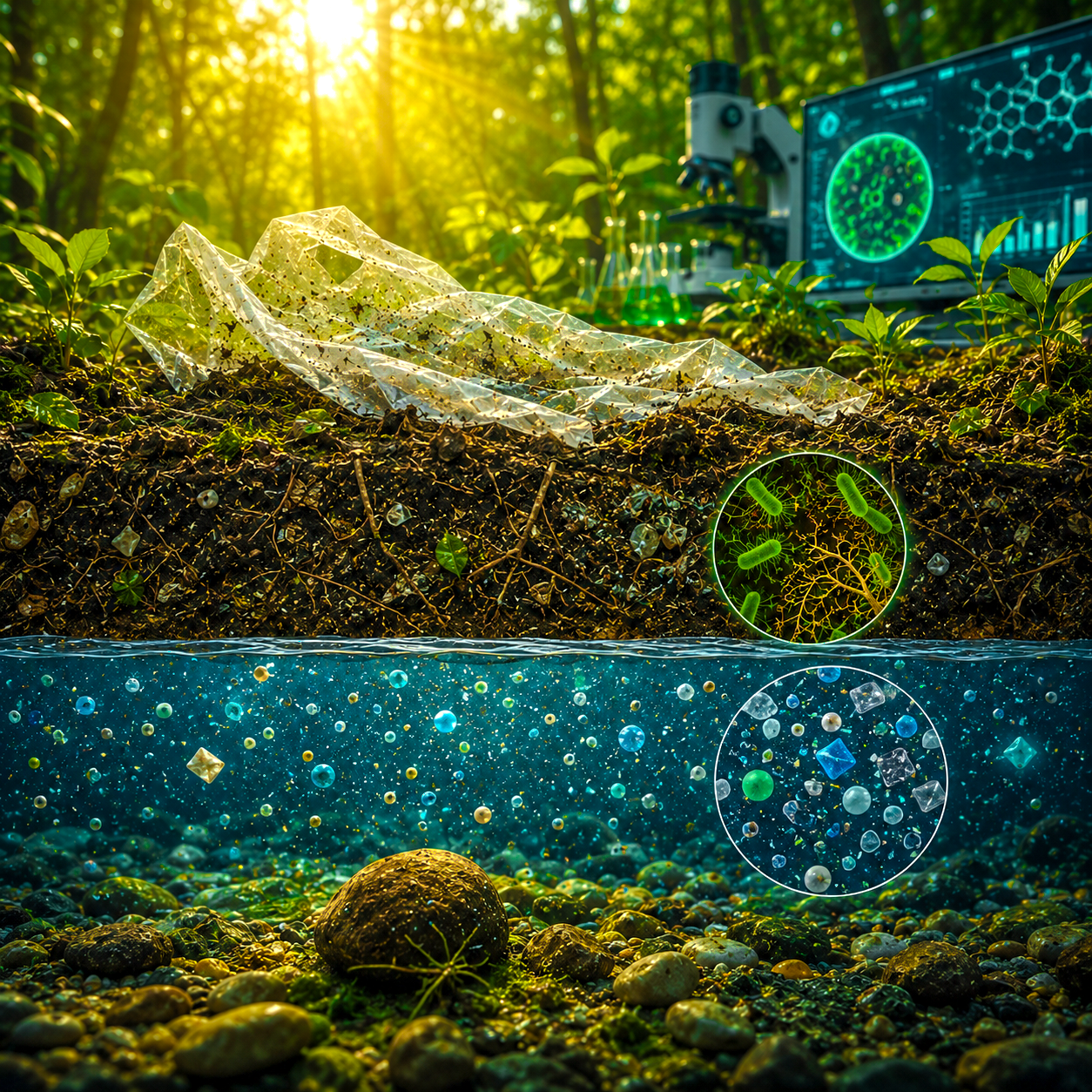 Biodegradable material breaking down naturally